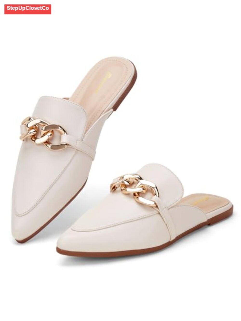 Women's Pointed Toe Mules Slip On Flat Loafers Slide Shoes